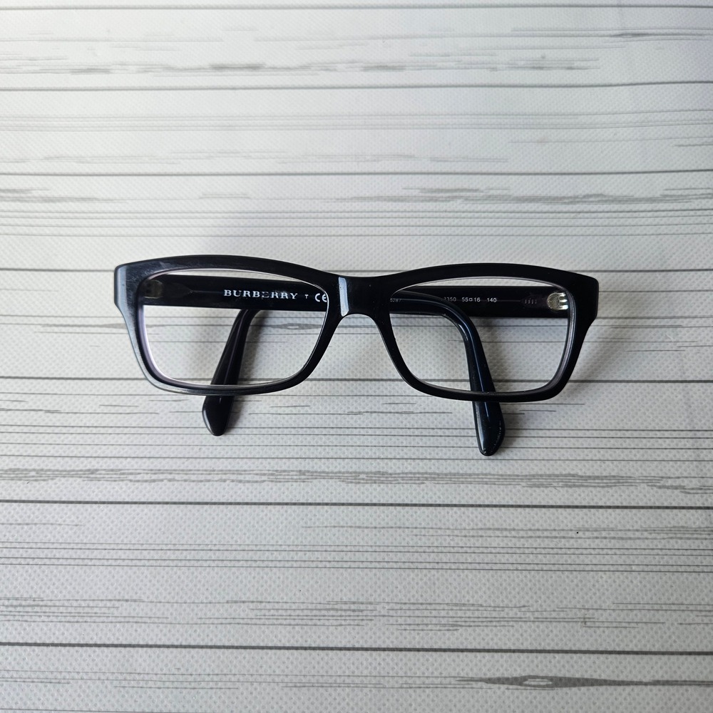 Burberry Eyeglasses Women 55-16-140 Purple Black B 2135 3350 Check Temple